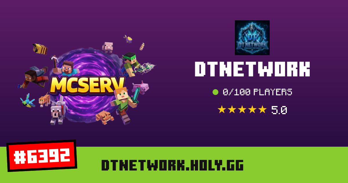 DTNETWORK - IP, players and Minecraft server info