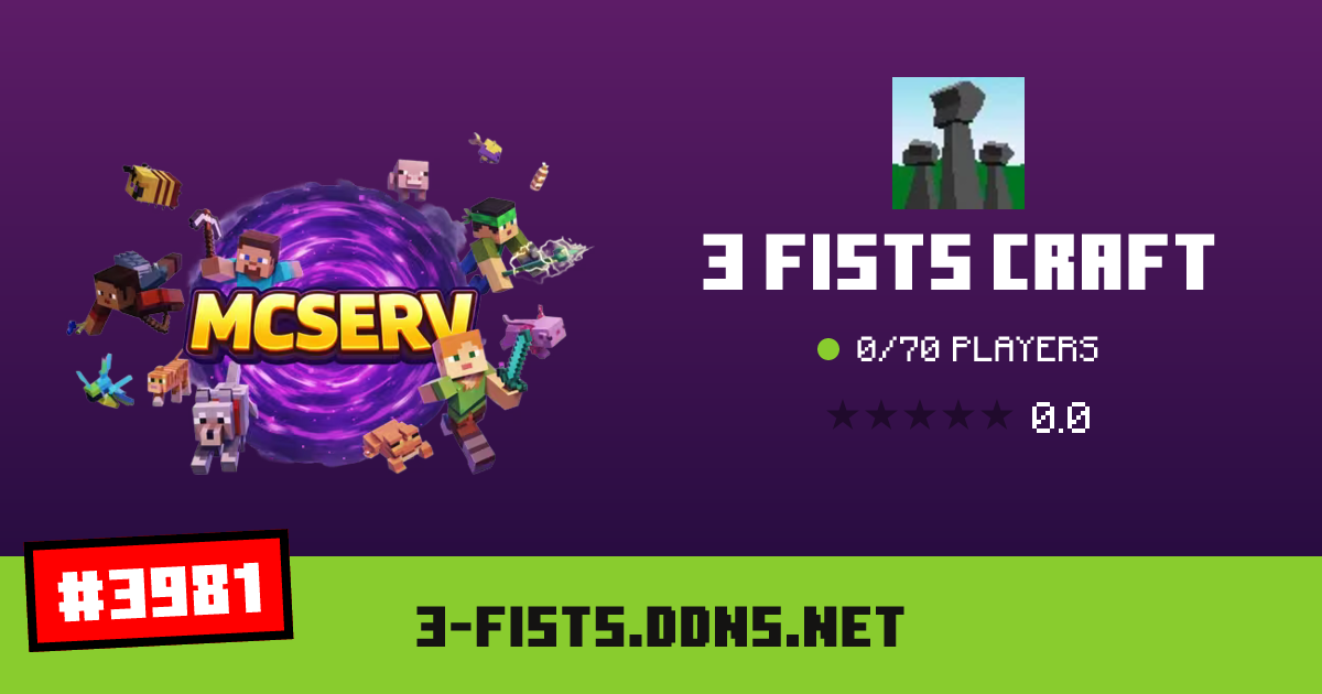 3 fists CRAFT - IP, players and Minecraft server info