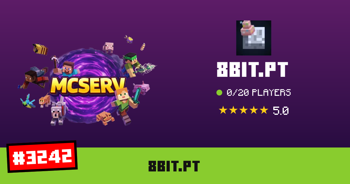 8bit.pt - IP, players and Minecraft server info