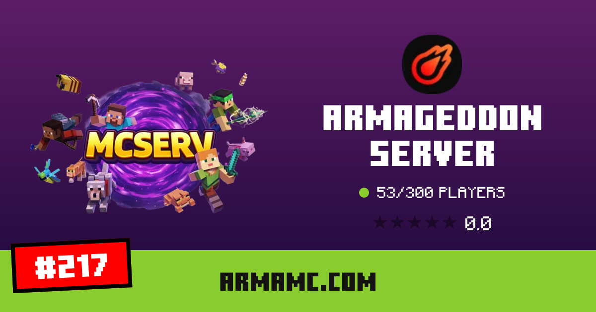 Armageddon Server - IP, jogadores e informações do servidor Minecraft