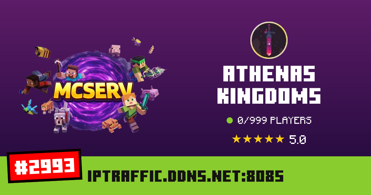 Athenas Kingdoms - IP, players and Minecraft server info