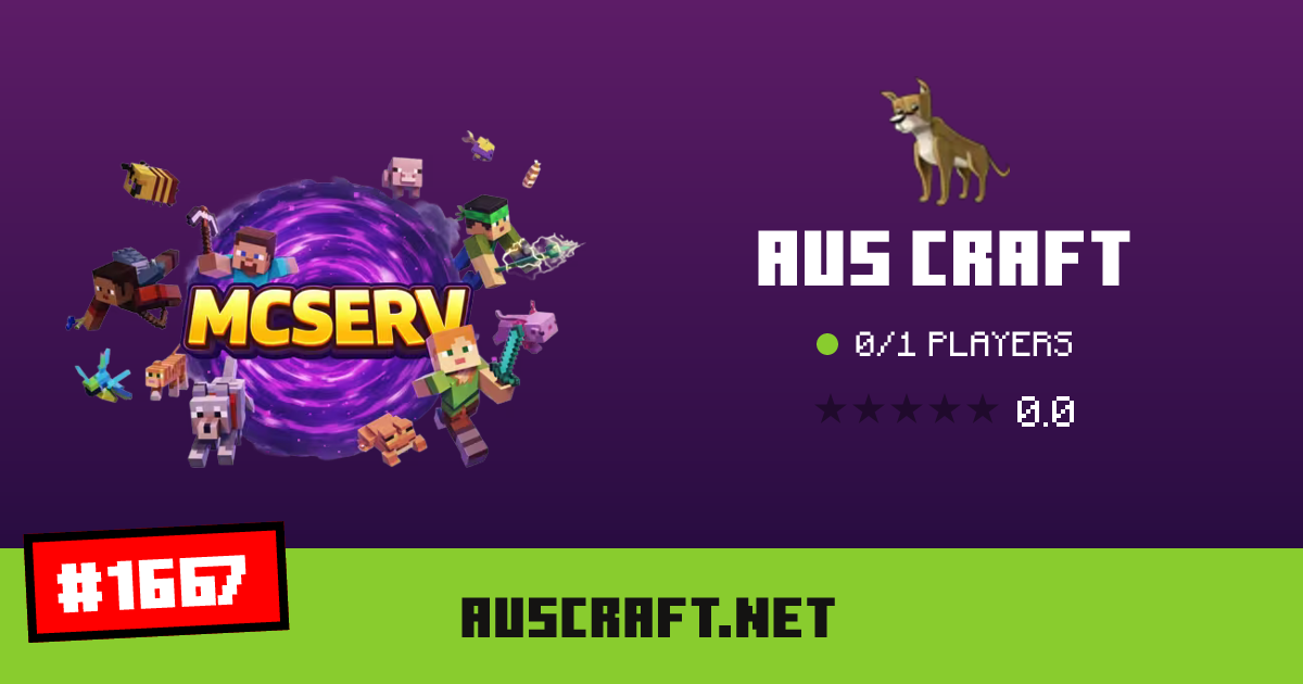 AUS CRAFT - IP, players and Minecraft server info