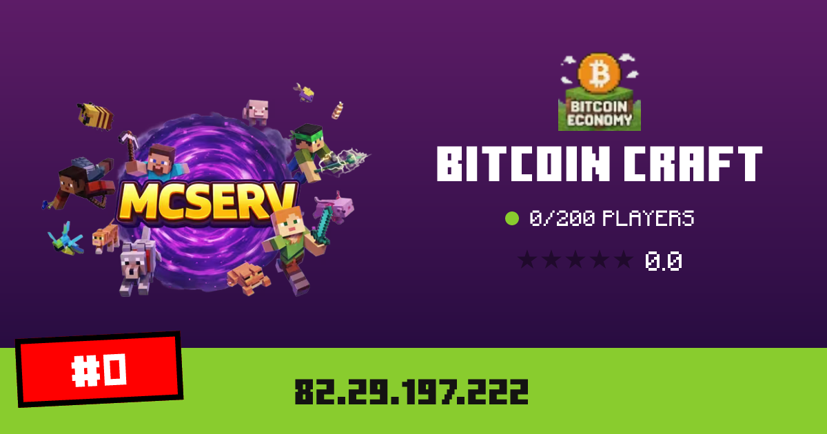 Bitcoin Craft - IP, players and Minecraft server info