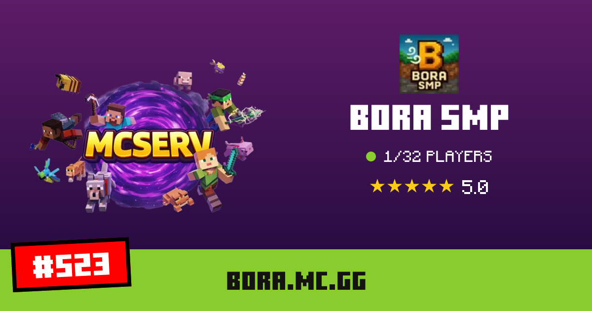 Bora SMP - IP, players and Minecraft server info