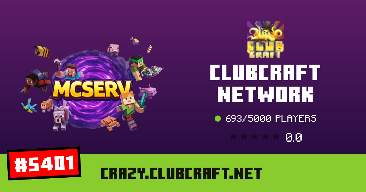 ClubCraft Network - IP, players and Minecraft server info