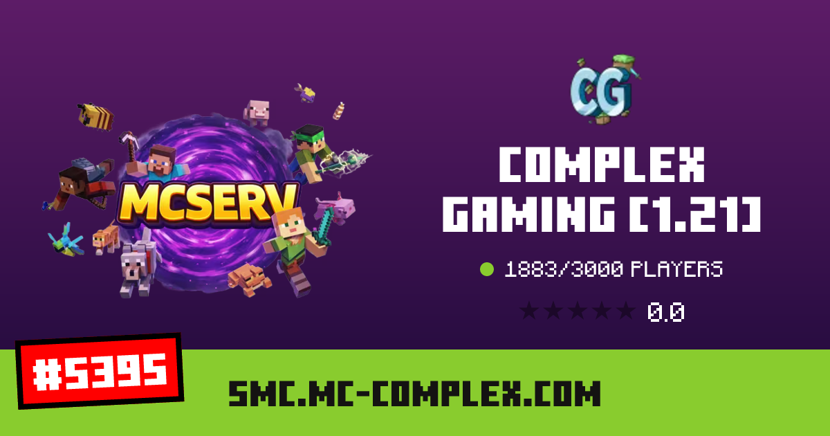 Complex Gaming [1.21] - IP, players and Minecraft server info