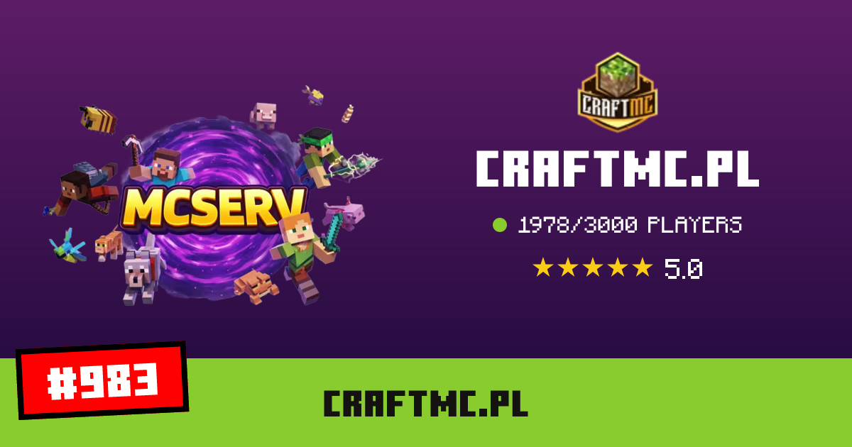 CraftMC.PL - IP, players and Minecraft server info