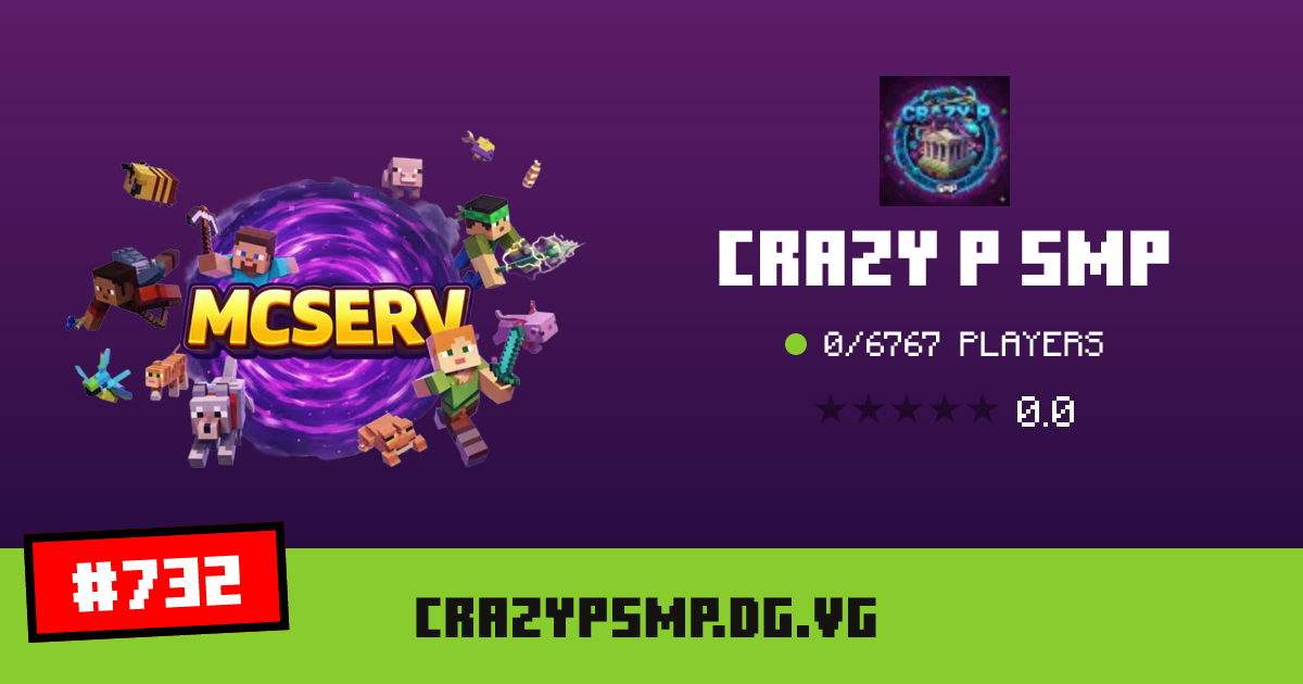 Crazy P SMP - IP, players and Minecraft server info