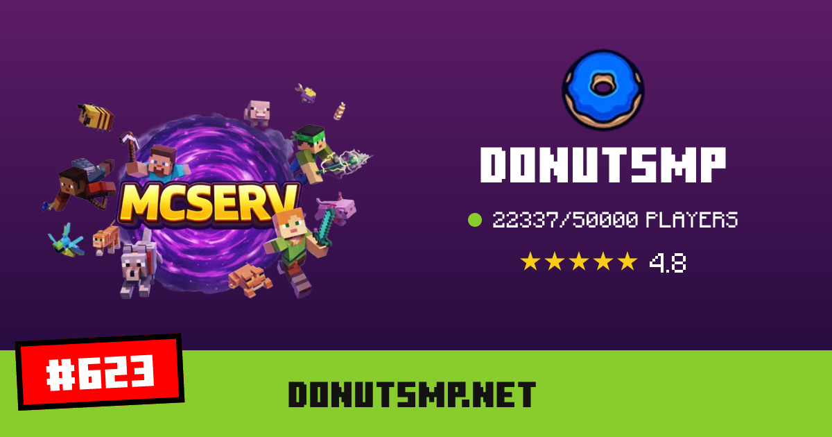 DonutSMP - IP, jogadores e informações do servidor Minecraft
