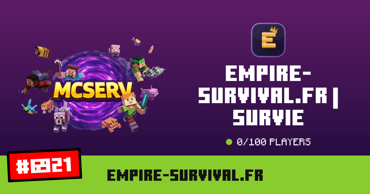 empire-survival.fr | Survie - IP, joueurs et infos du serveur Minecraft