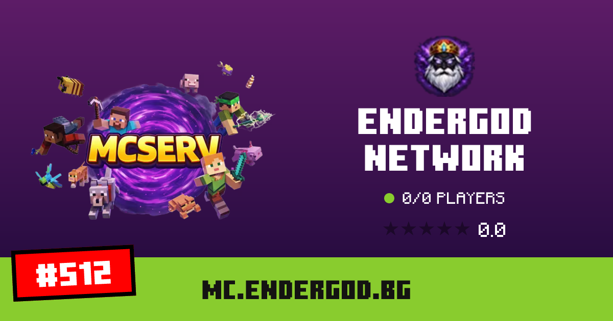 EnderGod Network - IP, players and Minecraft server info