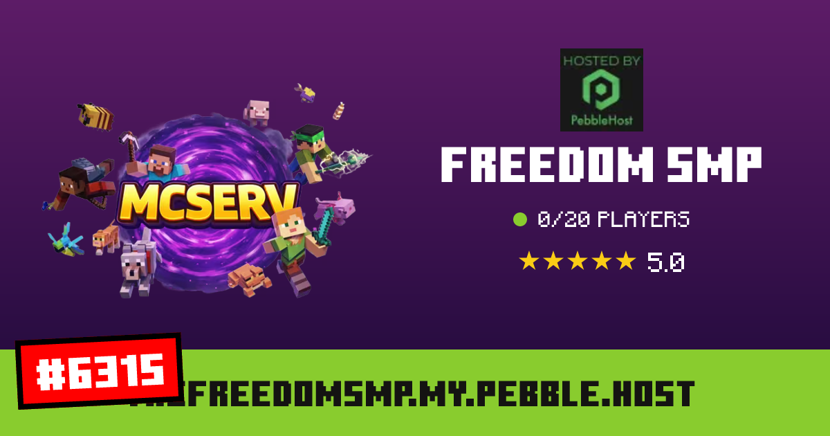 Freedom SMP - IP, players and Minecraft server info