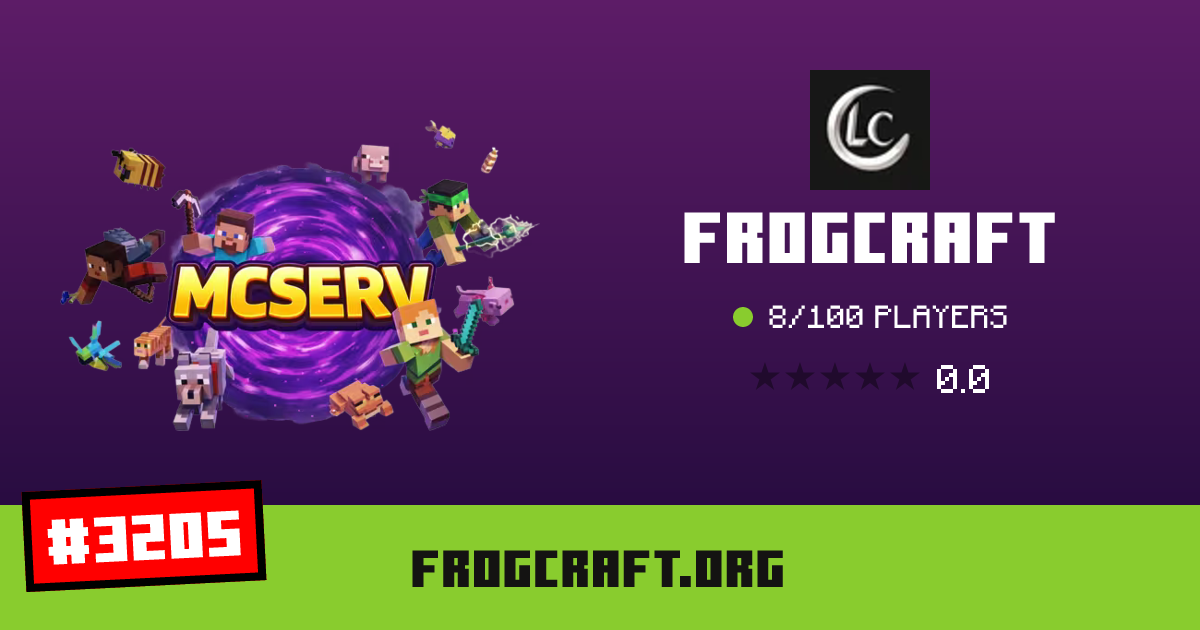 Frogcraft - IP, Spieler und Minecraft Server Infos