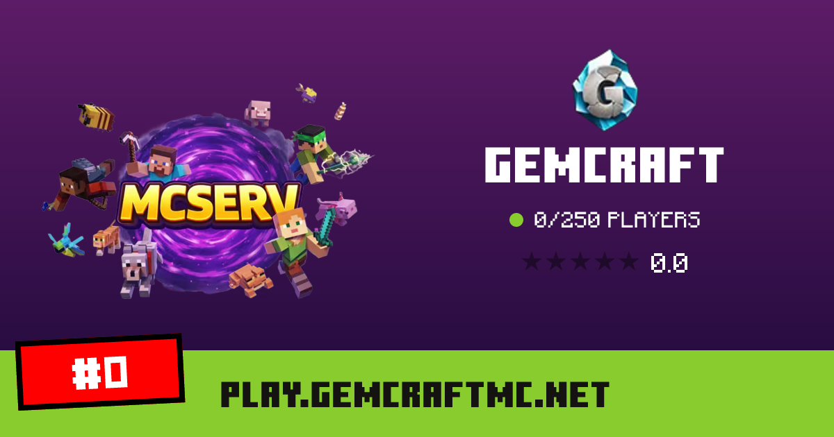 Gemcraft - IP, players and Minecraft server info