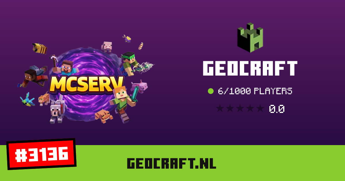 GeoCraft - IP, players and Minecraft server info