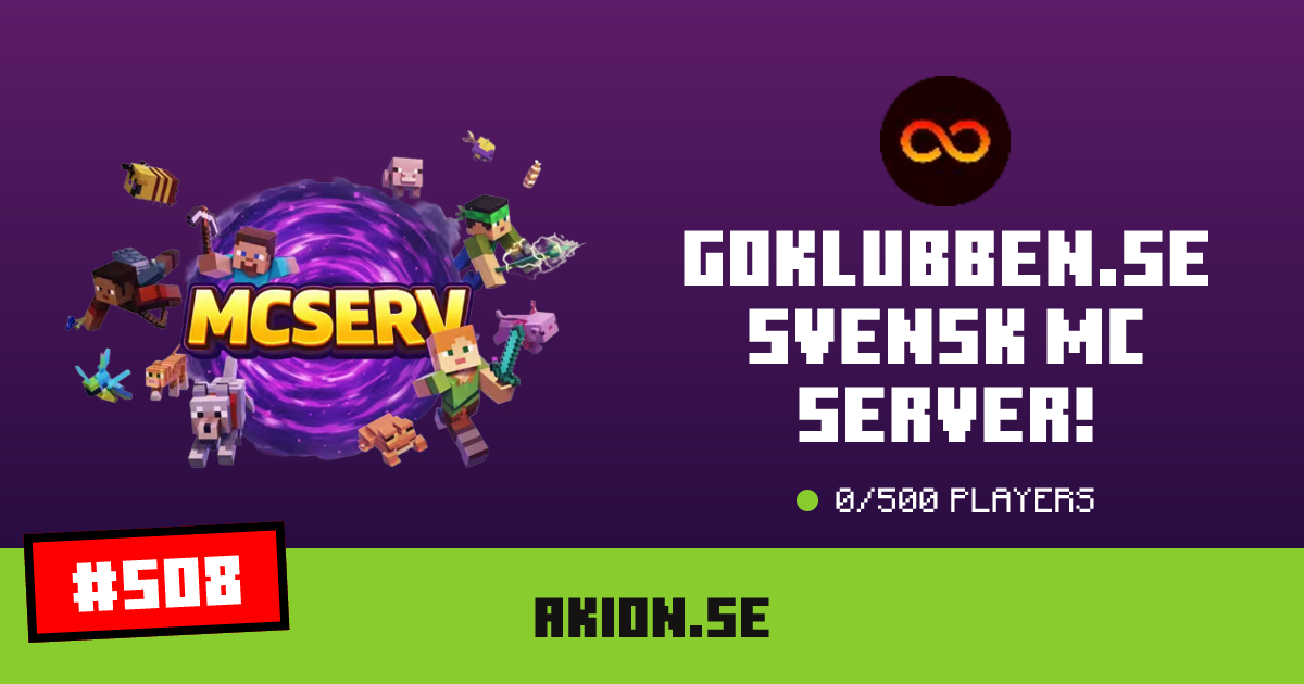 Goklubben.se Svensk MC Server! - IP, players and Minecraft server info