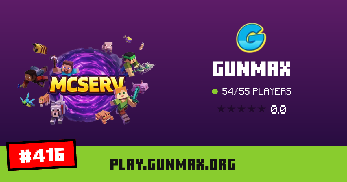GunMax - IP, players and Minecraft server info