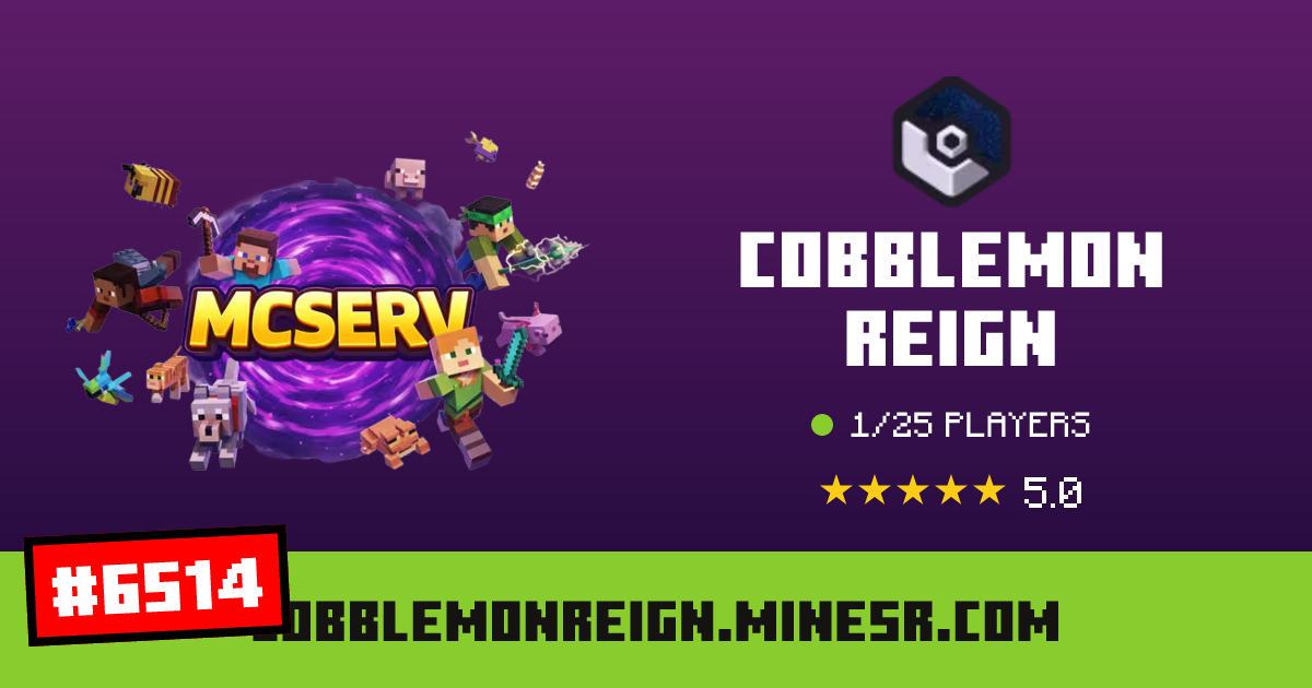 Cobblemon Reign - IP, players and Minecraft server info