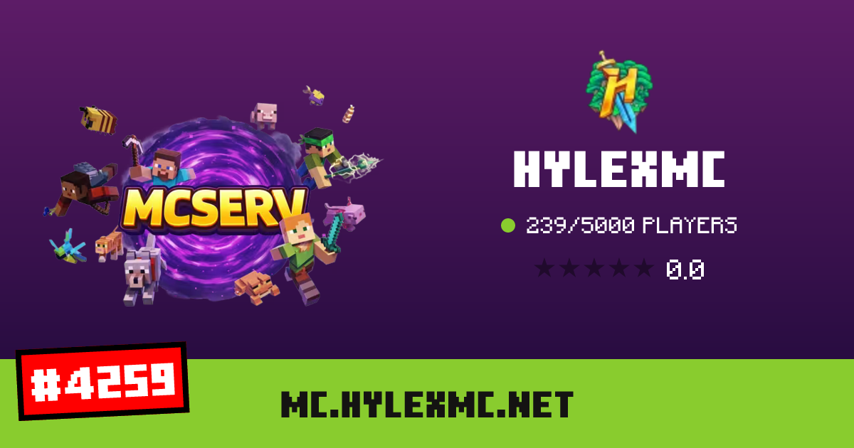 HylexMC - IP, players and Minecraft server info