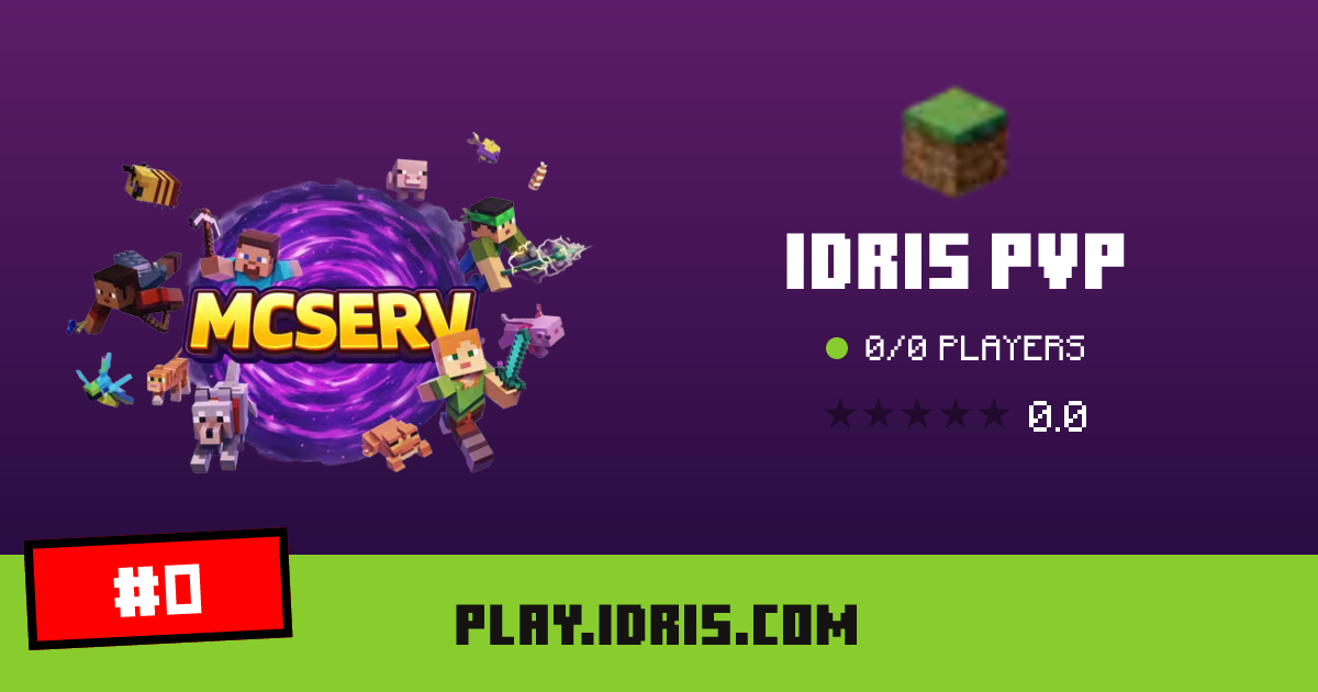 IDRIS PVP - IP, players and Minecraft server info