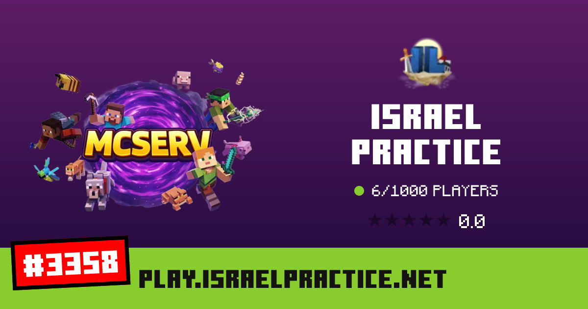 Israel Practice - IP, players and Minecraft server info