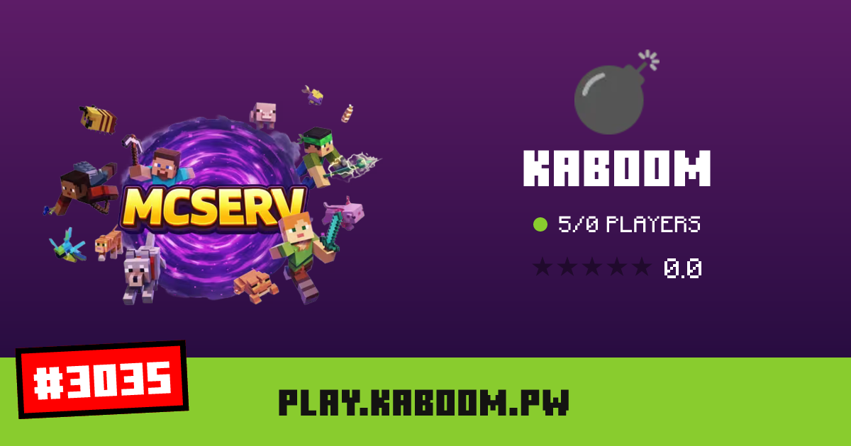 Kaboom - IP, players and Minecraft server info