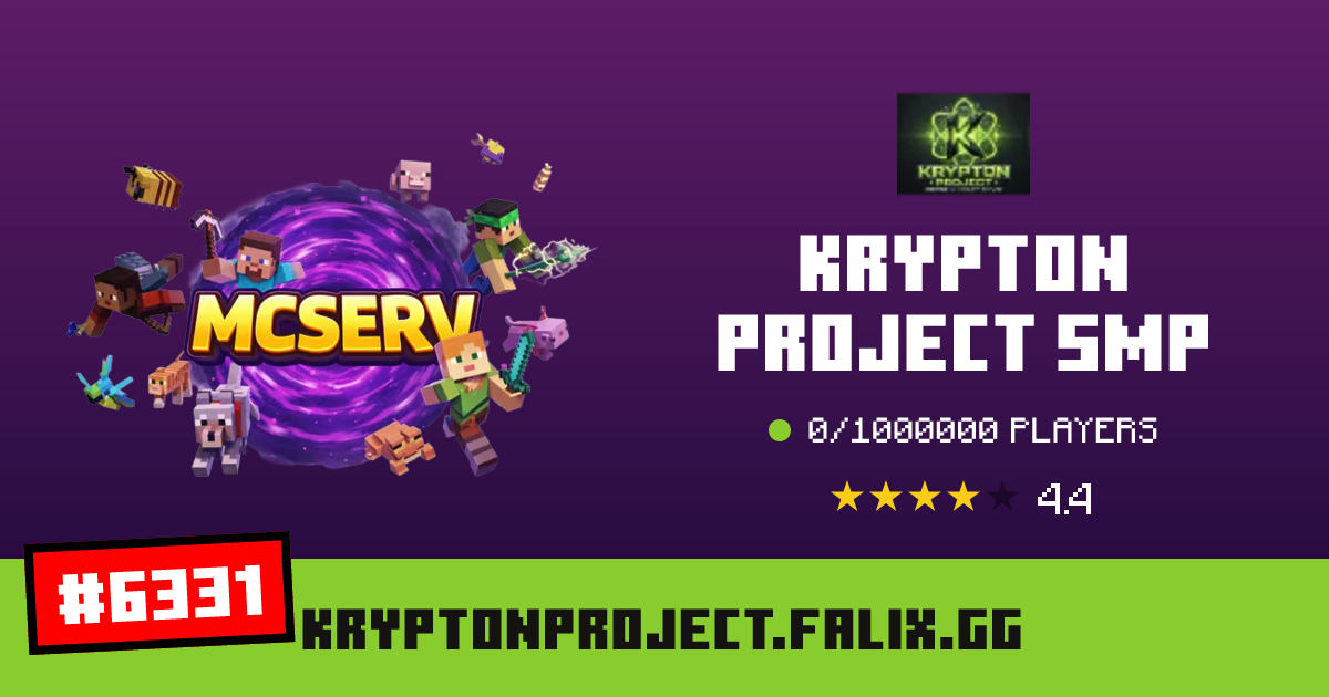 Krypton Project SMP - IP, players and Minecraft server info