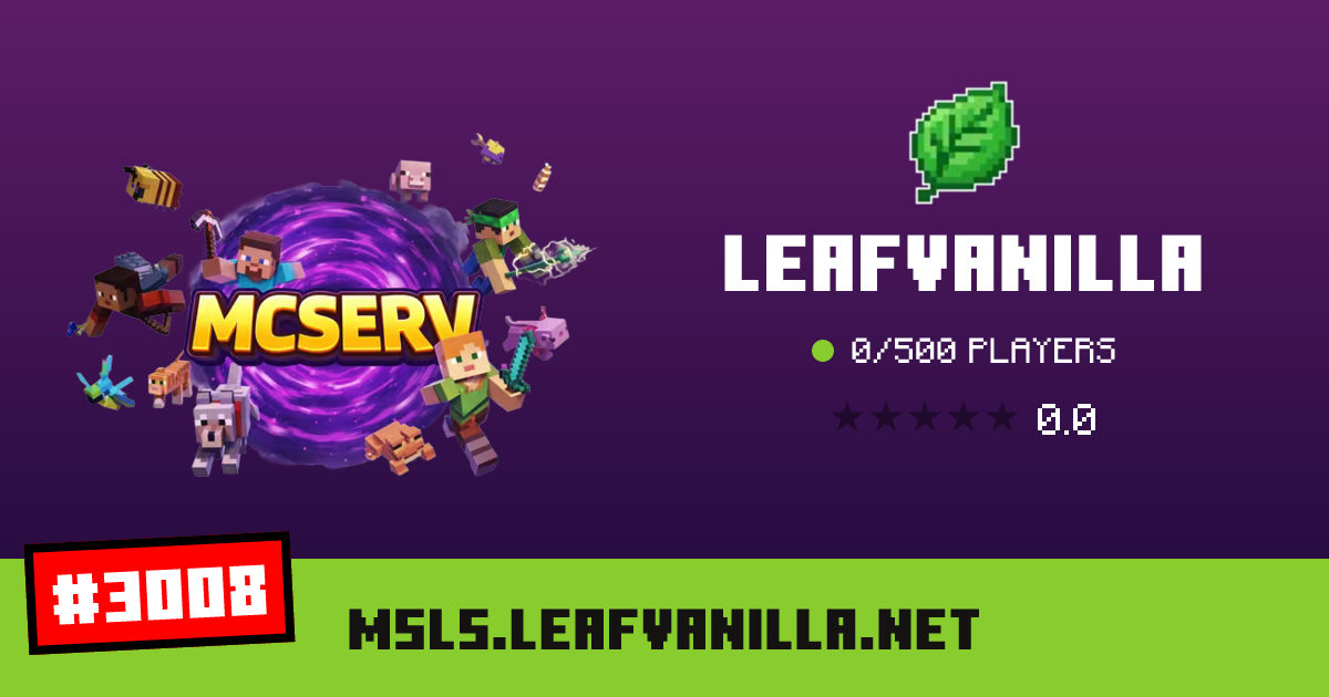 LeafVanilla - IP, players and Minecraft server info