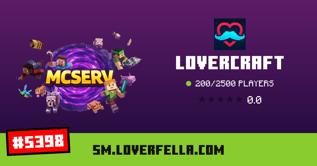 LoverCraft - IP, players and Minecraft server info