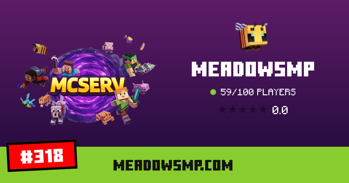 MeadowSMP - IP, players and Minecraft server info