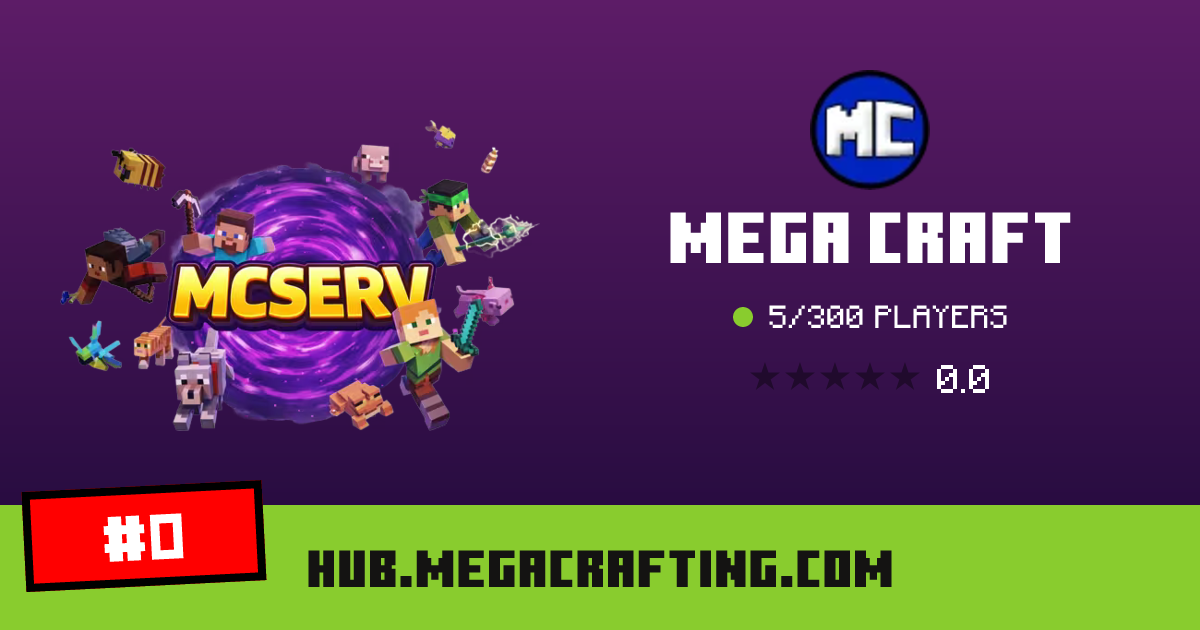 Mega Craft - IP, players and Minecraft server info