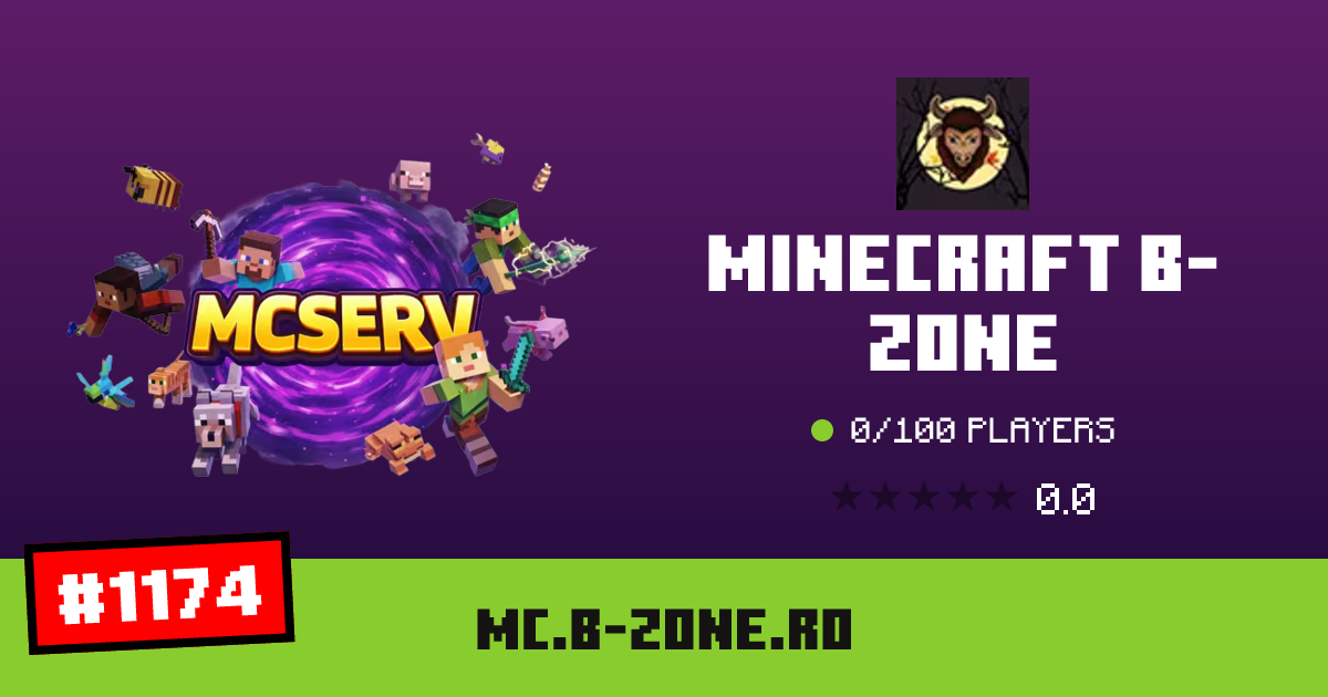 Minecraft B-Zone - IP, players and Minecraft server info