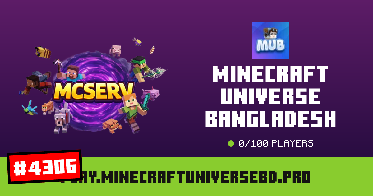 Minecraft Universe Bangladesh - IP, players and Minecraft server info