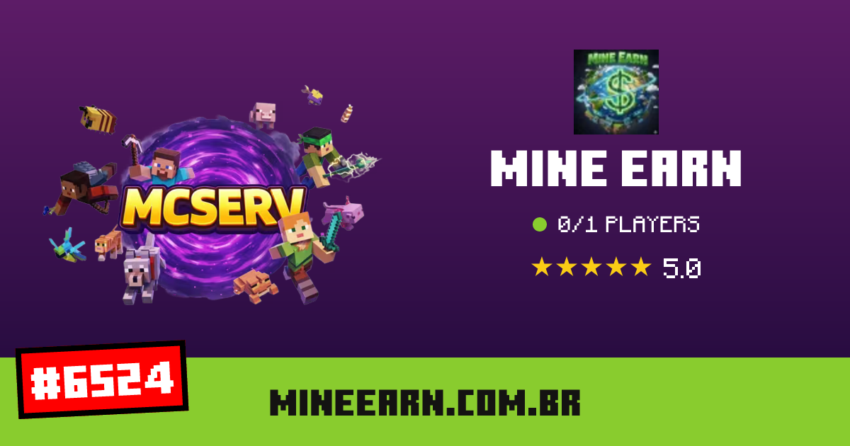 Mine Earn - IP, joueurs et infos du serveur Minecraft