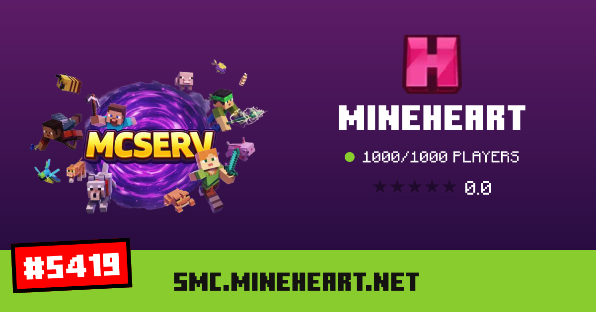 MineHeart - IP, players and Minecraft server info