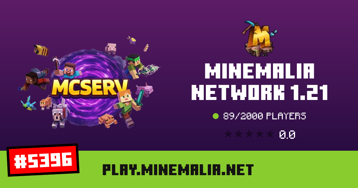 MINEMALIA NETWORK 1.21 - IP, players and Minecraft server info