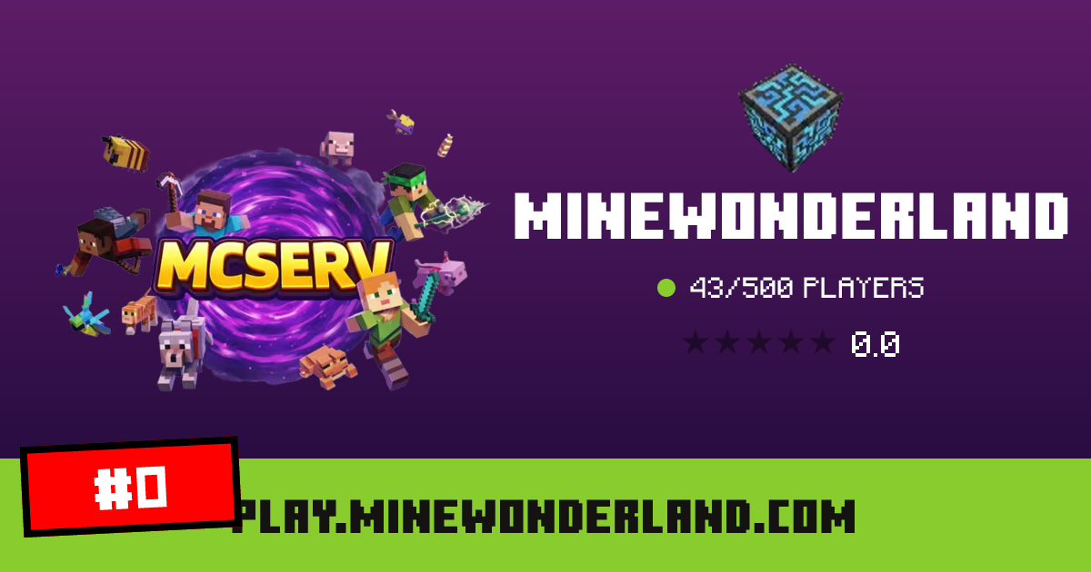 MineWonderLand - IP, players and Minecraft server info