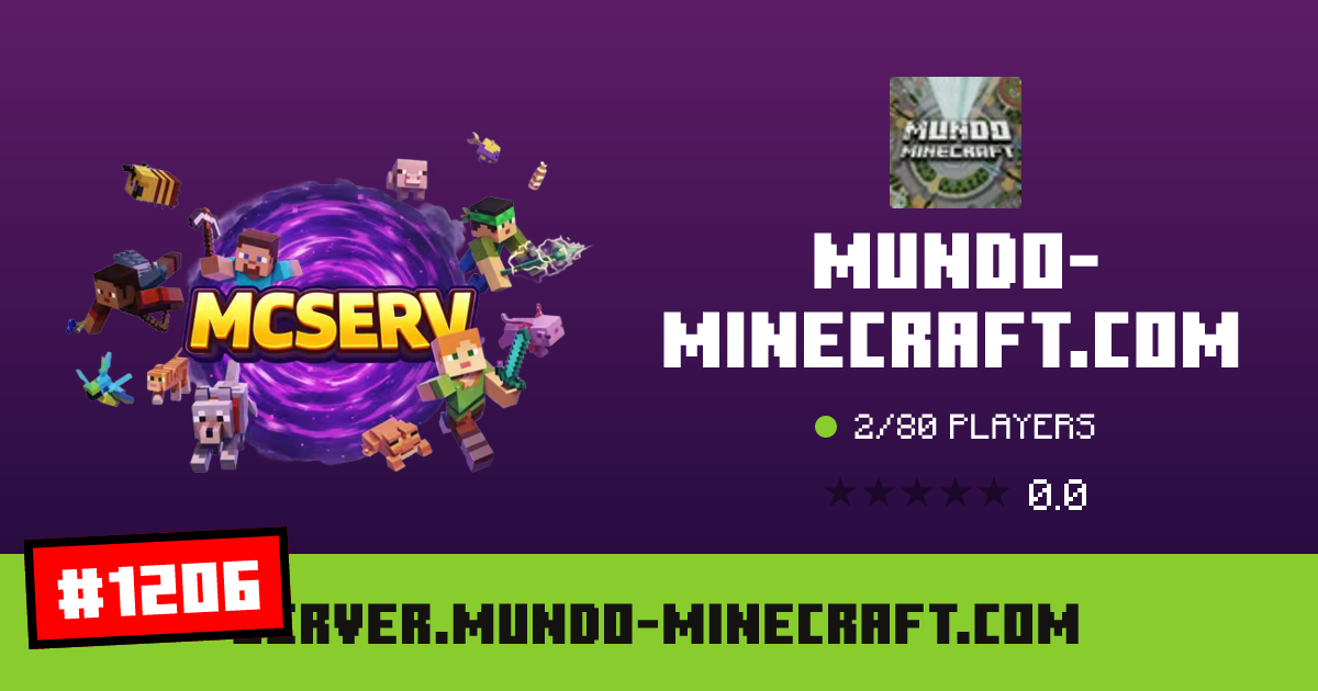 Mundo-Minecraft.com - IP, jugadores e información del servidor Minecraft