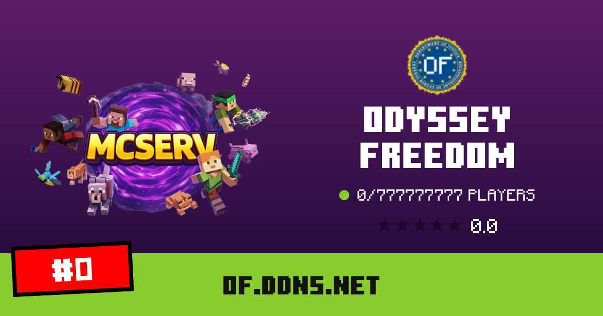 Odyssey Freedom - IP, players and Minecraft server info