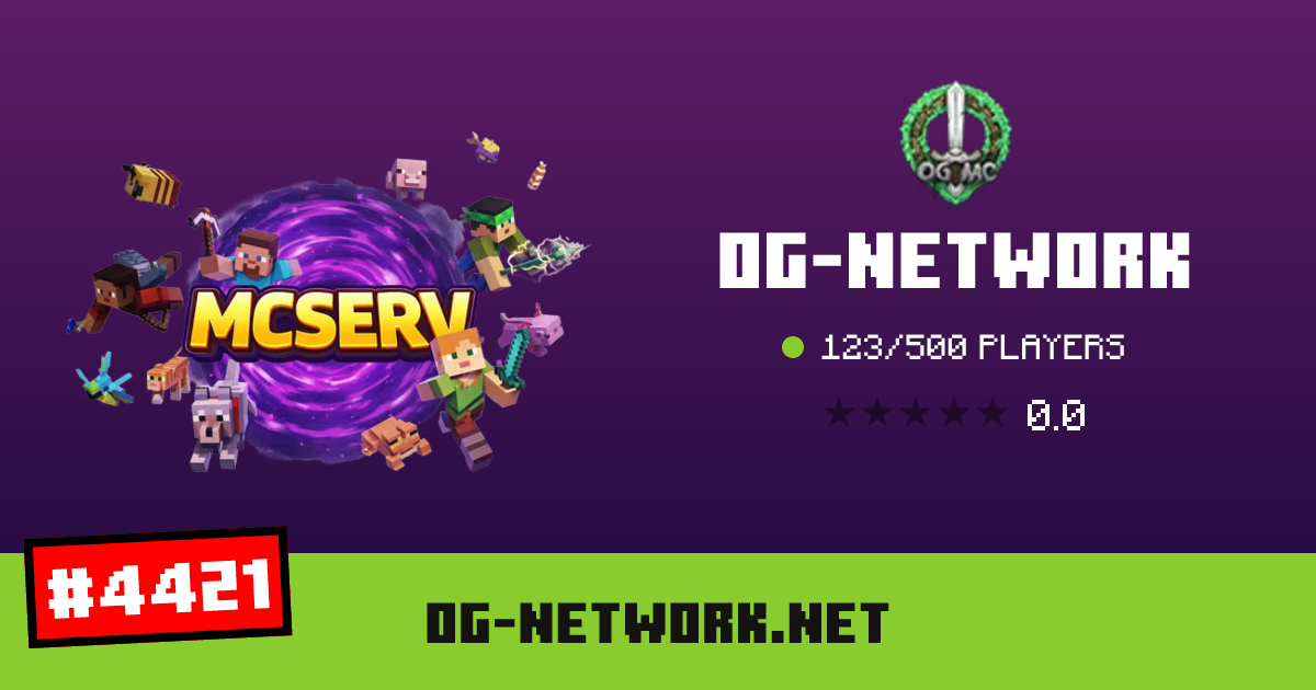 OG-Network - IP, players and Minecraft server info