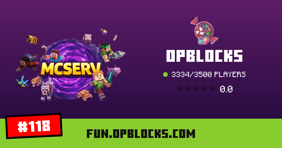OPBlocks - IP, players and Minecraft server info
