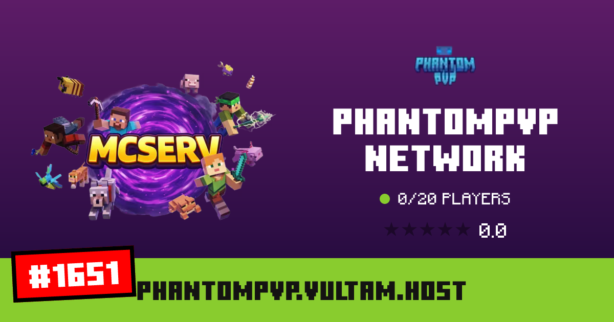 PhantomPvP Network - IP, players and Minecraft server info