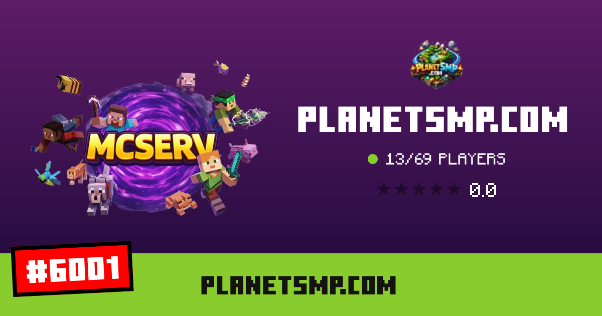 PlanetSMP.com - IP, players and Minecraft server info