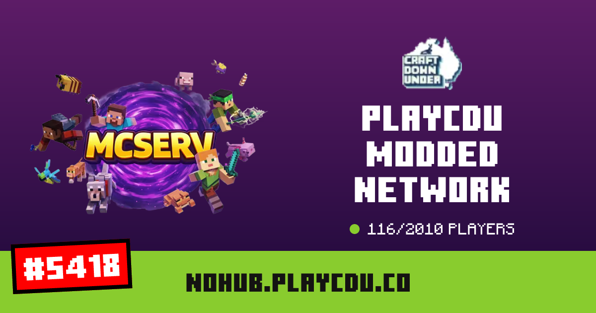 PlayCDU Modded Network - IP, players and Minecraft server info