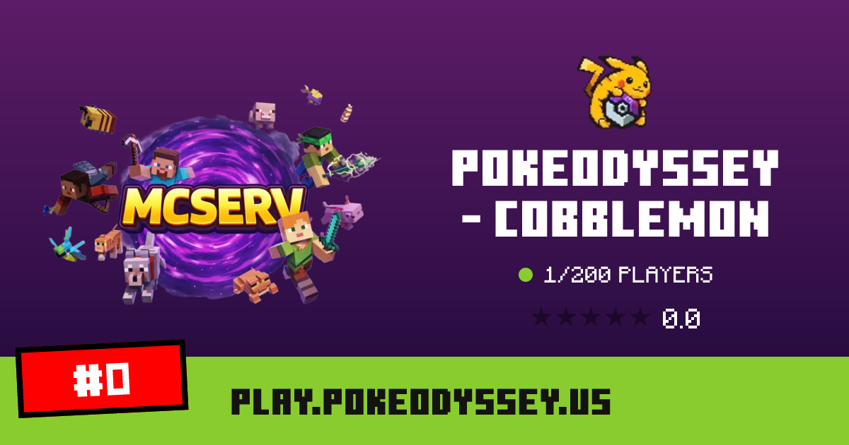 PokeOdyssey - Cobblemon - IP, players and Minecraft server info