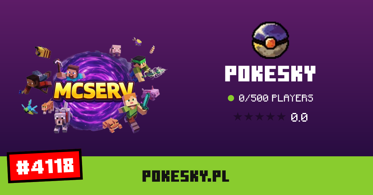 PokeSky - IP, players and Minecraft server info