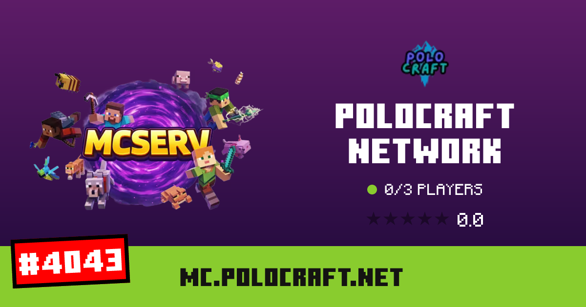Polocraft Network - IP, jugadores e información del servidor Minecraft