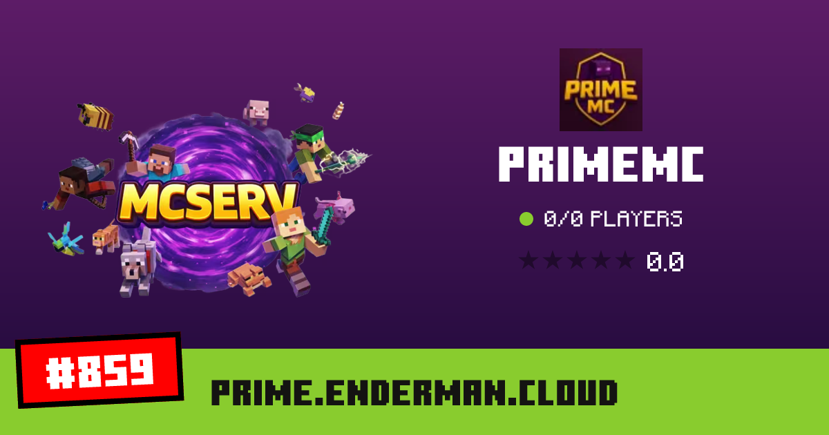 PrimeMC - IP, players and Minecraft server info