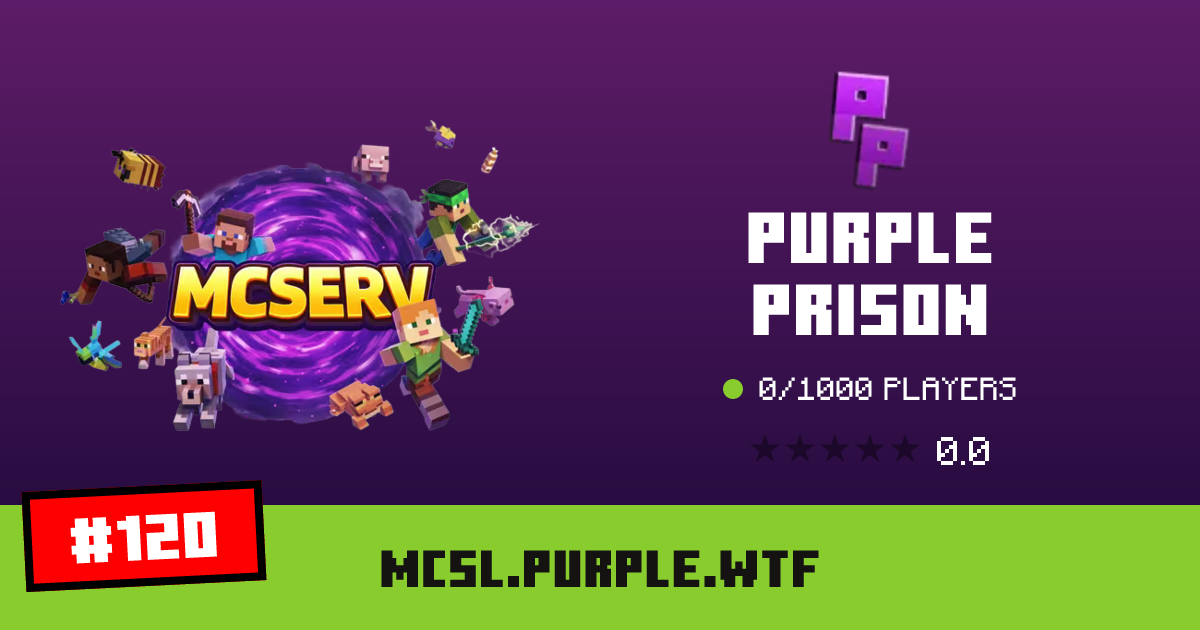 PURPLE PRISON - IP, players and Minecraft server info