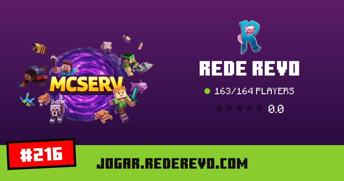 Rede Revo - IP, players and Minecraft server info